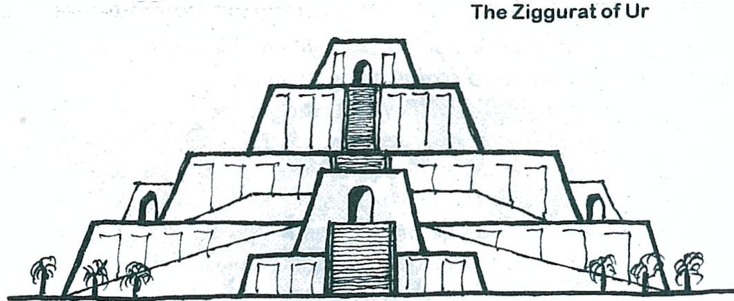 how to draw a ziggurat step by step